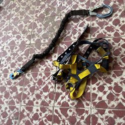 Safety Harness And Double Hook Shock Absorbent Lanyard 