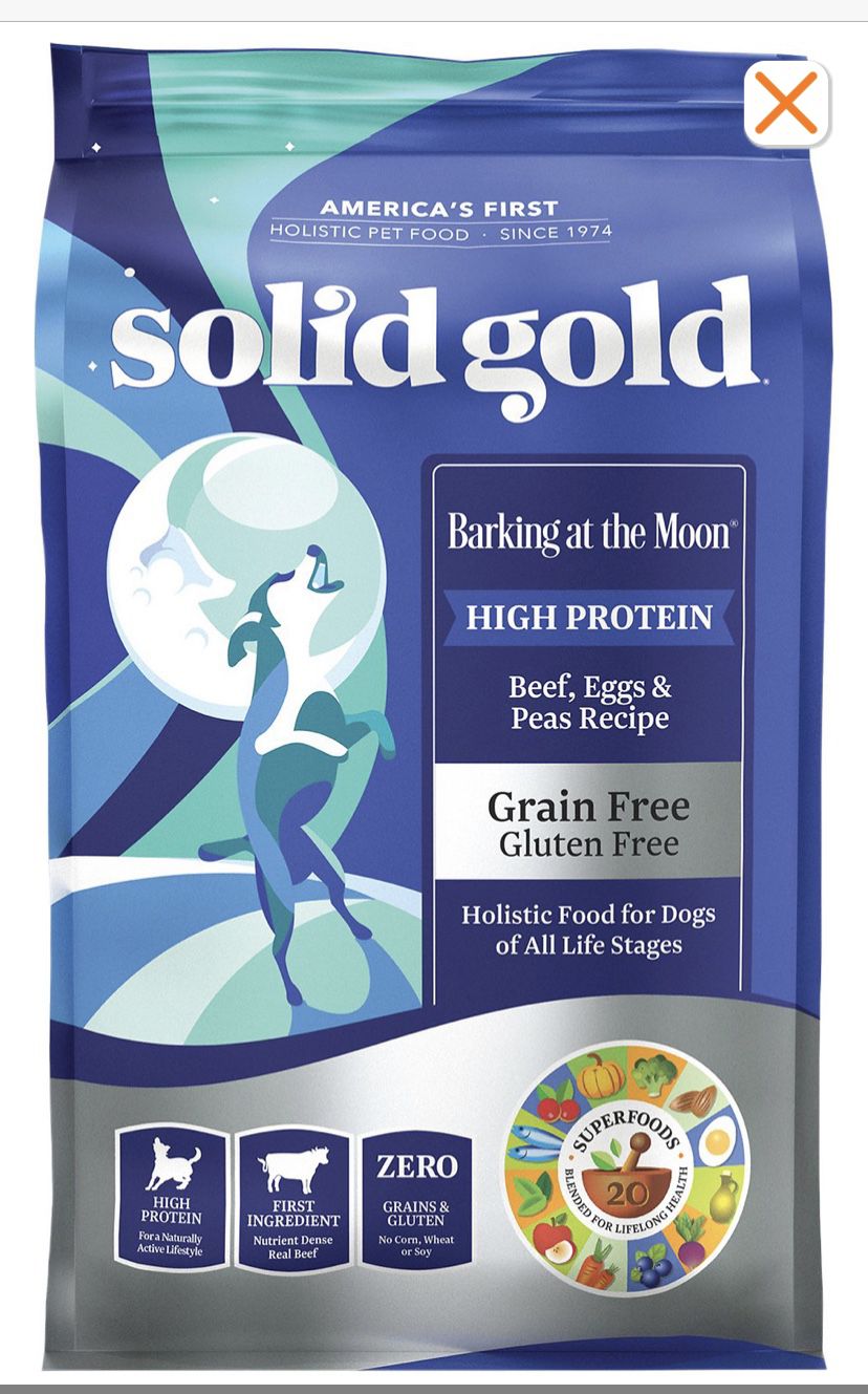 Solid Gold Barking at the Moon with Beef, Eggs & Peas Grain-Free Dry Dog Food, 4-lb bag