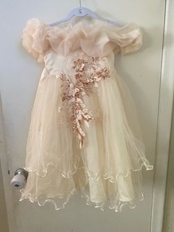 Girls Ivory Tulle Flower Girl Dress