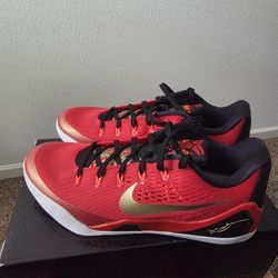 Nike Kobe 9 EM Low Protro University Red & Metallic Gold China IH1400-600 Sz 15