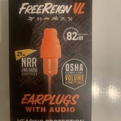 New Plugfones Freereign VL Earplugs With Audio, OSHA, Hearing Protection