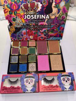 Josefina x Kenia Ontiveros Beauty Makeup Palette + 2 Dia de los Muertos Lashes