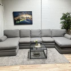 Large Grey Sectional Couch - Free Delivery 