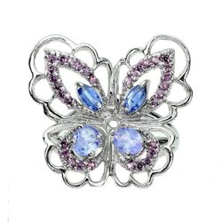Butterfly Tanzanite Ring 925 Sz 9