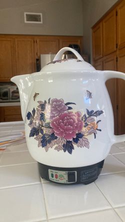 Ceramic Electric Kettle with Floral Design