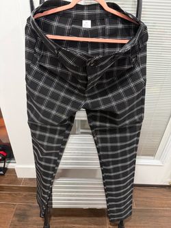 Black and White Plaid Dress Pants Size 34