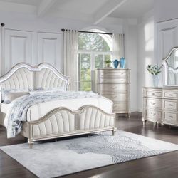 Brand New Elegant Evangeline Queen Size Bedroom Set