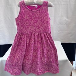 Girls size 6 Pink Floral Sleeveless Dress