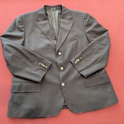 Men's Black Faconnable Sport Coat / Jacket Size 48 R