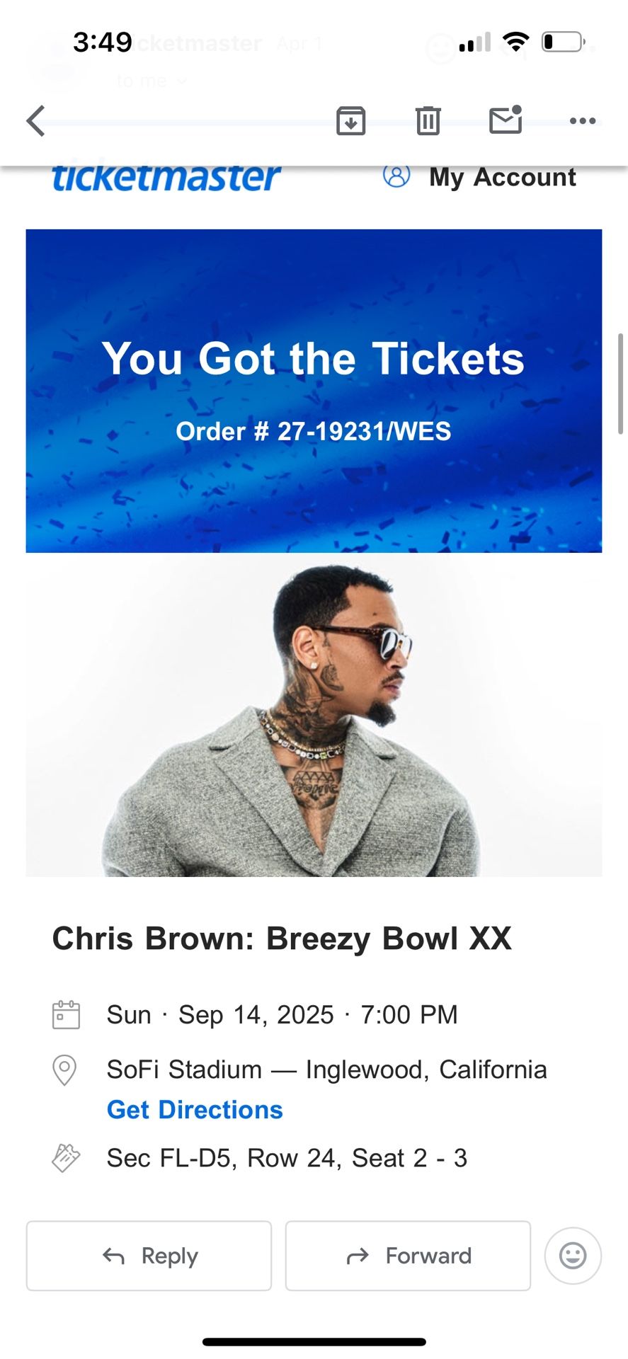 2 Floor Tickets 550 For Both!