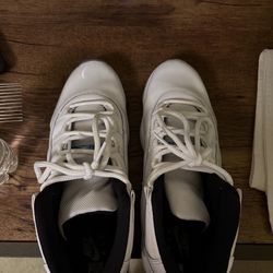 White/legend Jordan 11s