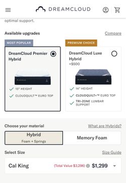 DreamCloud Premier Hybrid Mattress Cali King