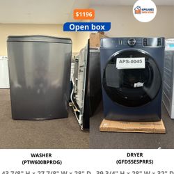 GE Washer + Dryer, Diamond Gray + Slate, 5.0 + 7.8 (PTW600BPRDG + GFD55ESPRRS)