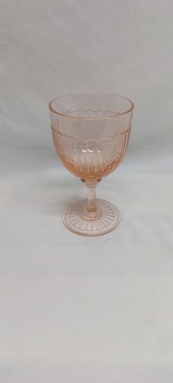 Vintage Pink Mayfair Open Rose 5 3/4" Water Goblet