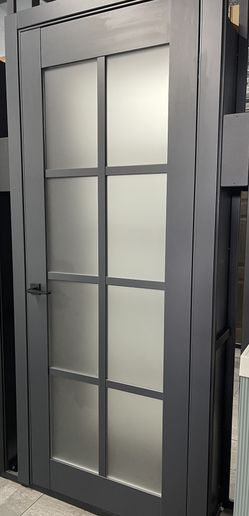 Interior Door 32*84, frosted glass, frame, trims, non mortise-hinges, handle