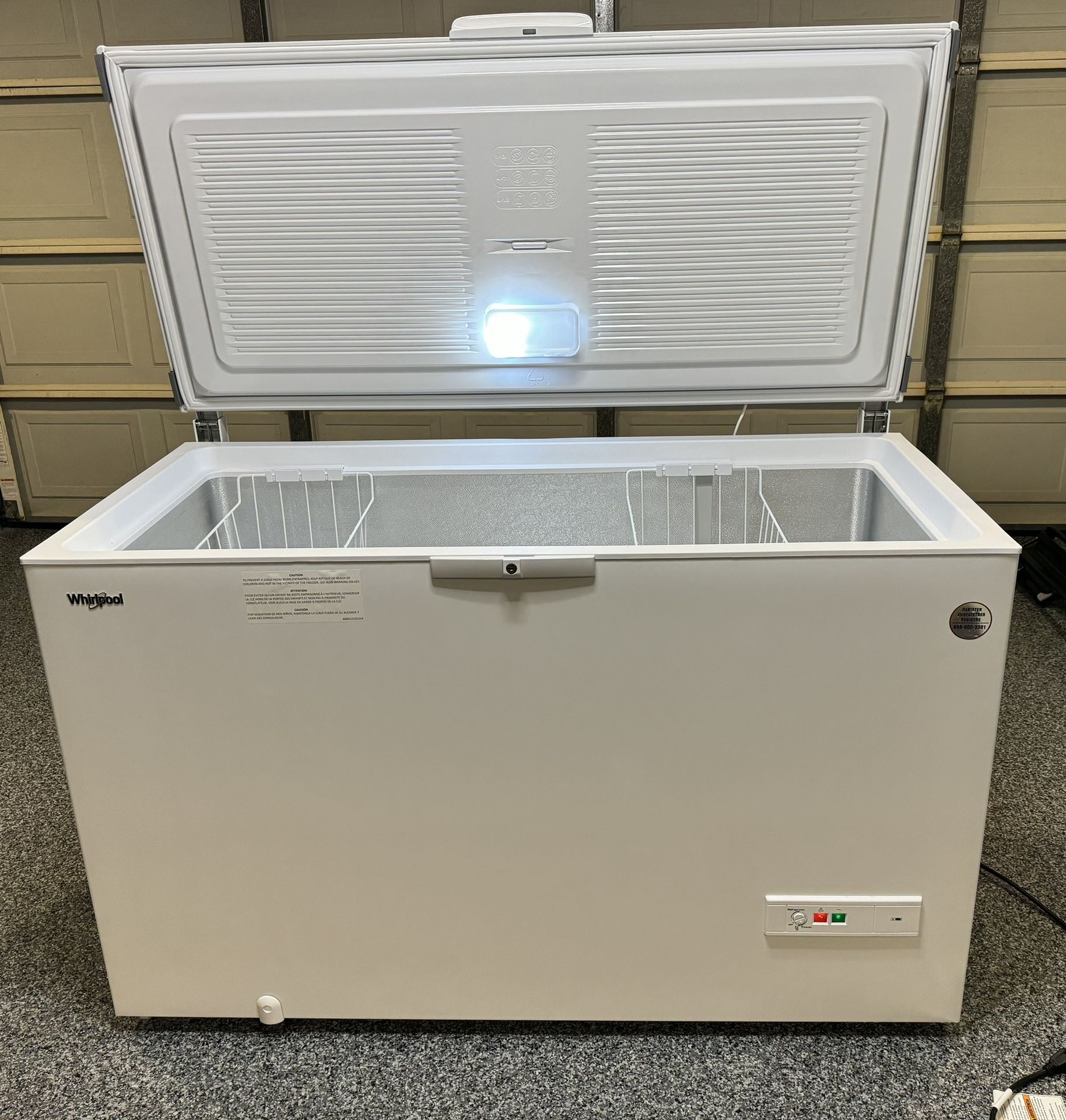 Brand New Whirlpool 16 Cu. Ft. Convertible Chest Freezer Available! $475 