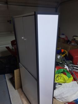 Foldable craft table with cabinets