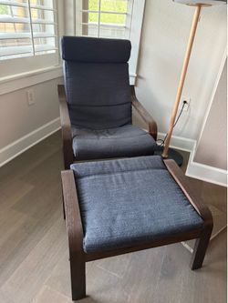 IKEA Poang chair and matching ottoman