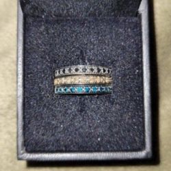 Colored Diamonds Stack Rings 5