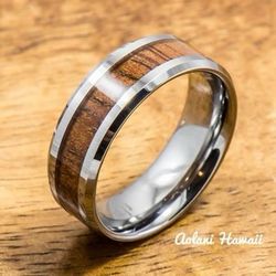 Koa Ring Handmade With Tungsten