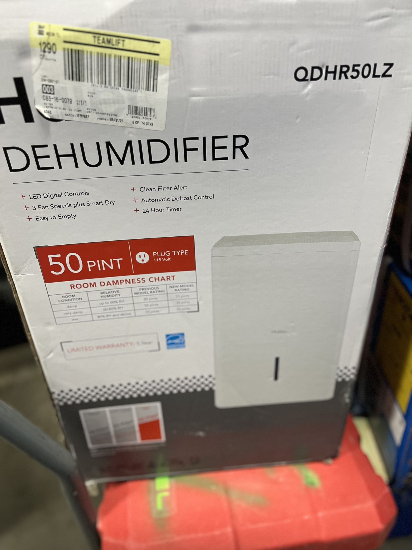 Haier QDHR50LZ Portable 50 Pint Dehumidifier