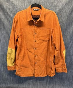 ARC’TERYX Mens L Orange Merlon Button Up Corduroy Shirt