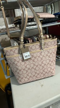 Pink Monogram Tote Handbag with Tags