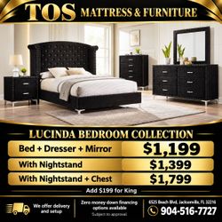 Lucinda Black Bedroom Collection Set 🚚WE DELIVER🚚