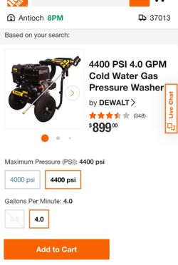 $738 pressure washer 4400psi dewalt.