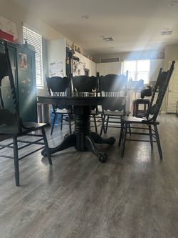 Wood table stained dark