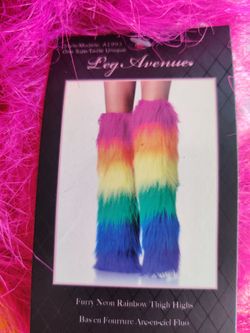 Leg Avenue Furry neon rainbow thing highs One Size