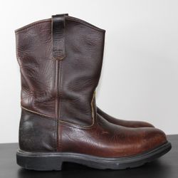 Red Wing Pecos 1132 Leather Soft Toe Cowboy Pull on Work Boots Men's Size 9.5 B