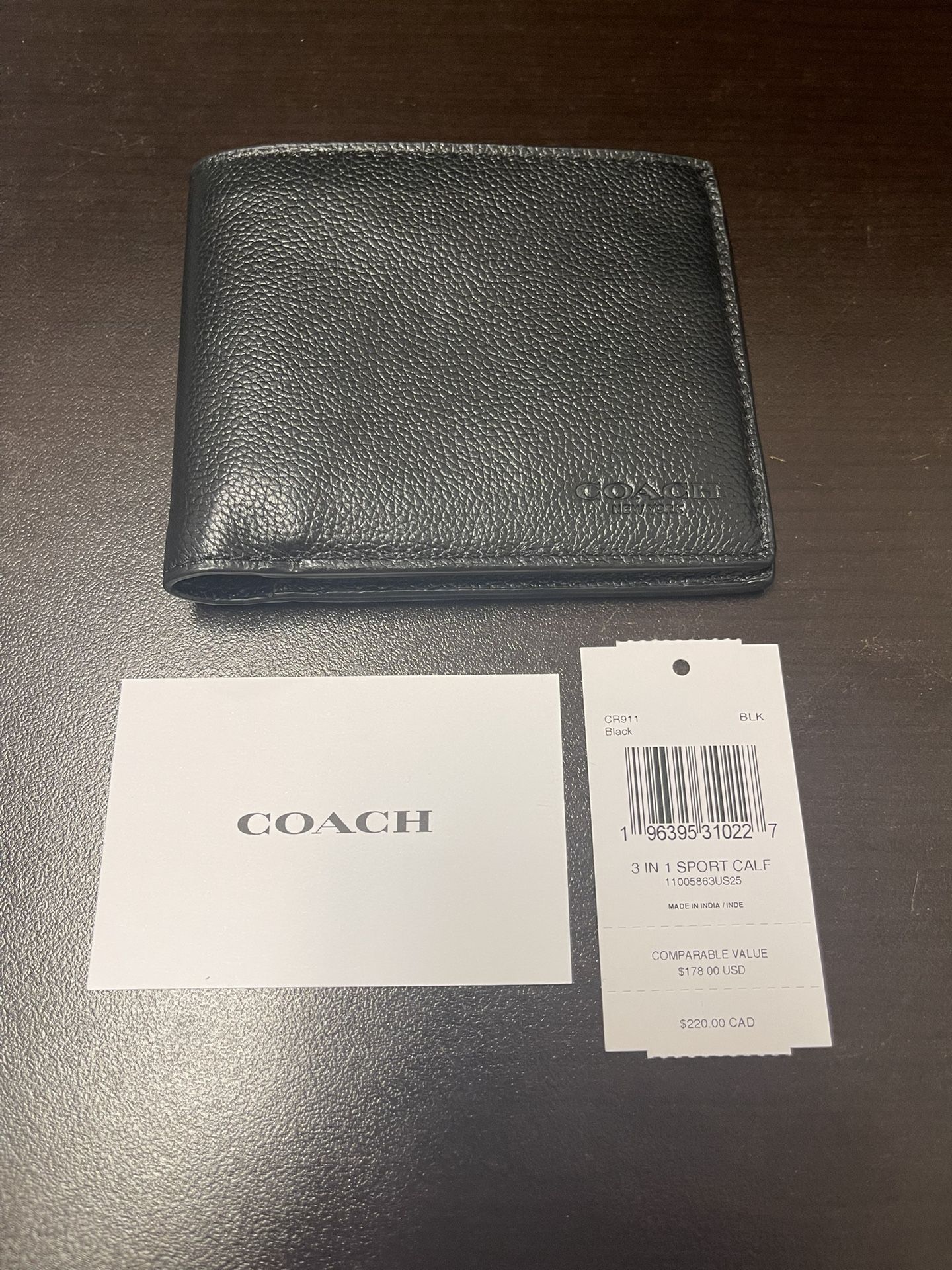 NEW Men’s Coach Leather Wallet