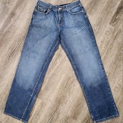 Calvin Klein Men's Straight Jeans Blue Size 40 Y2K Baggy Relaxed Straight
