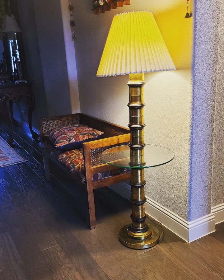 Vintage Brass Bamboo Lamp