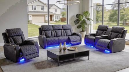 💥FREE DELIVERY💥Brand New POWER, LED, USB  3PC Reclining Sofa Loveseat Chair Set