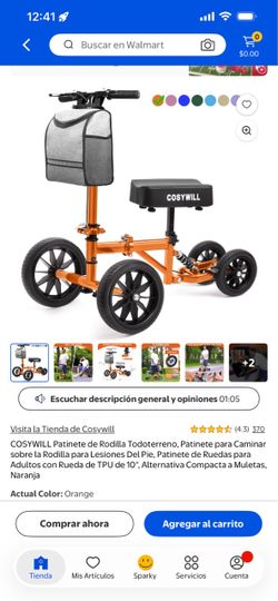 Cosywill All-Terrain Knee Scooter Orange