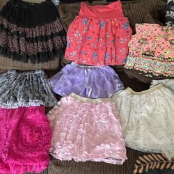 8 Little Girls Skirts (Sizes Vary But All Fit About 7/8)