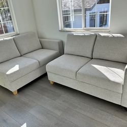 Modern Thomasville Loveseats /Set of 2/Light Grey