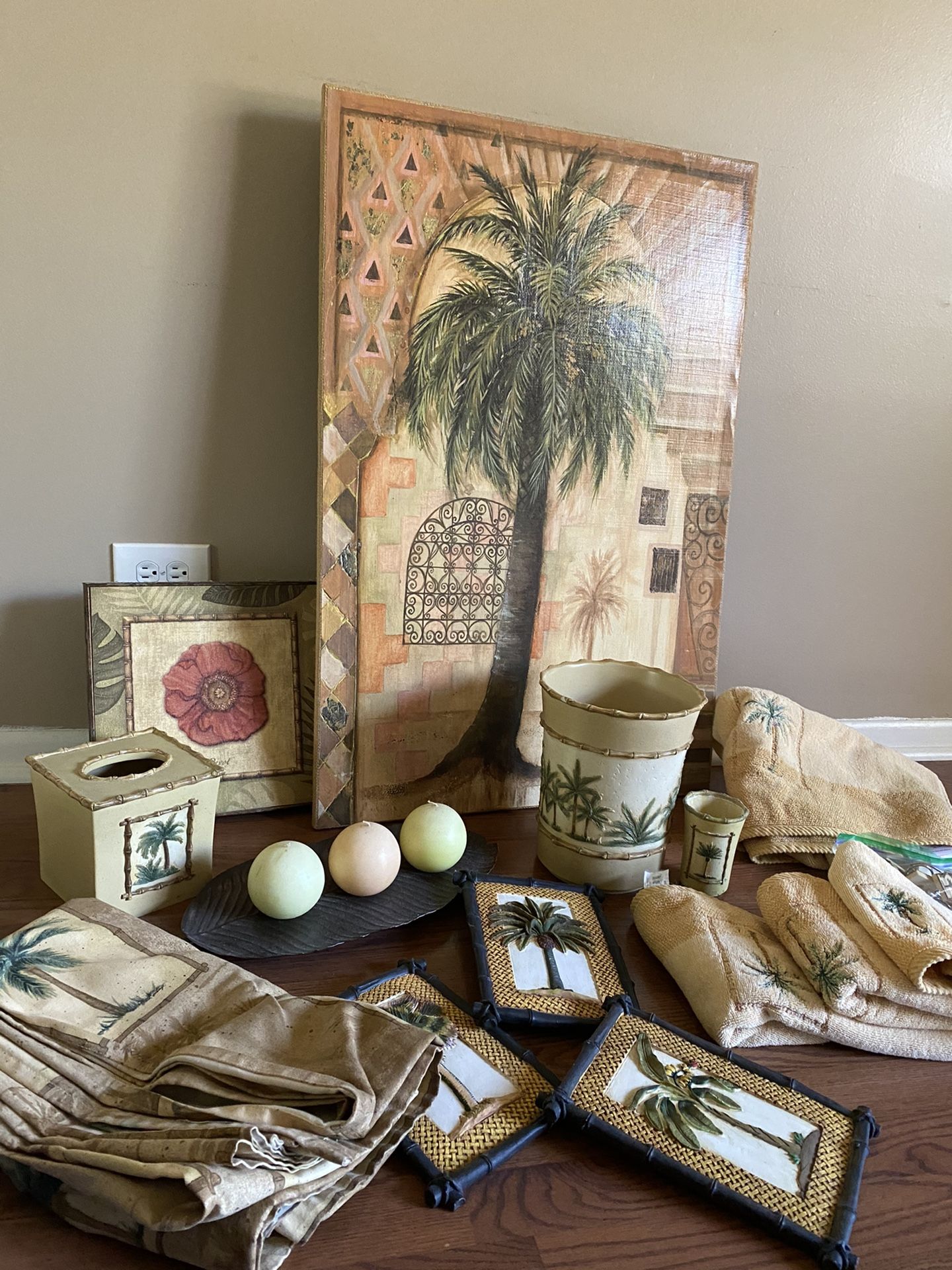 Palm Tree Bathroom Set
