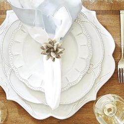 Floral Shell Napkin Ring Holders 
