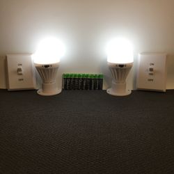 2 - Battery Operated Wireless LED Light Bulb, Night Lights, COB LED Cordless Light Switch