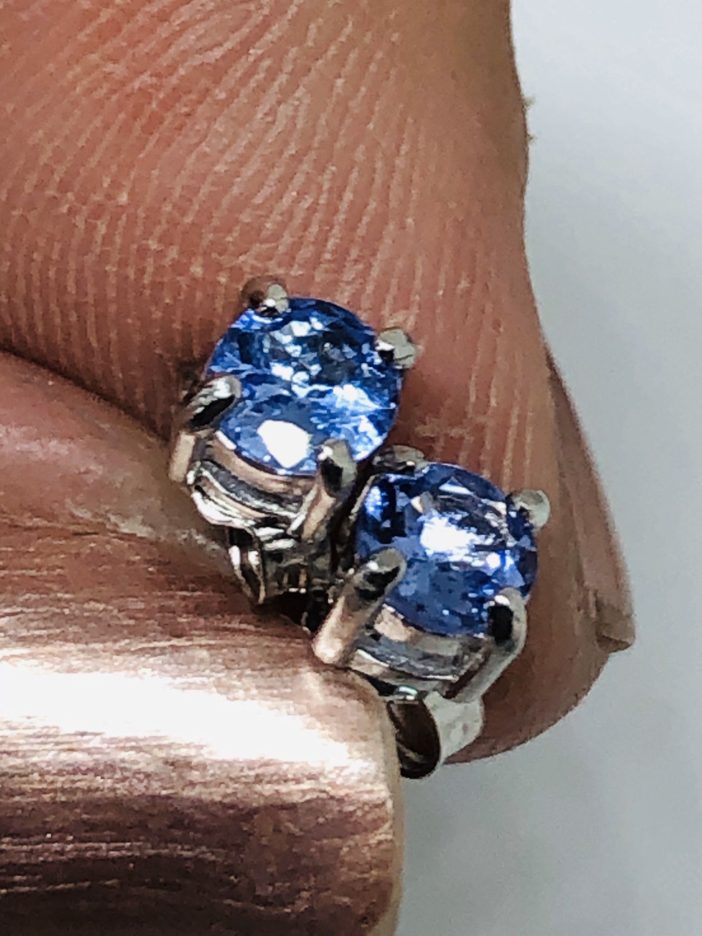 925 Genuine Tanzanite Stud Earrings