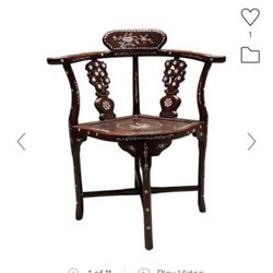 Antique lacquered chair with tortoiseshell designs