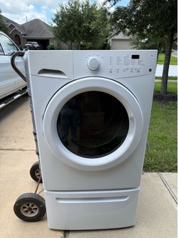 For sale Frigidaire front load washer with pedestal FEEW500OQWO