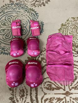 Pink Razor Knee, Elbow And Wrist Pads