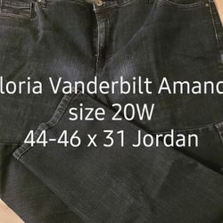 Gloria Vanderbilt Amanda plus size 20W W44-46 L 31 Dark blue, 86%cot, 13% poly, 1% span, 5 pkt. East, west, north  made in Jordan