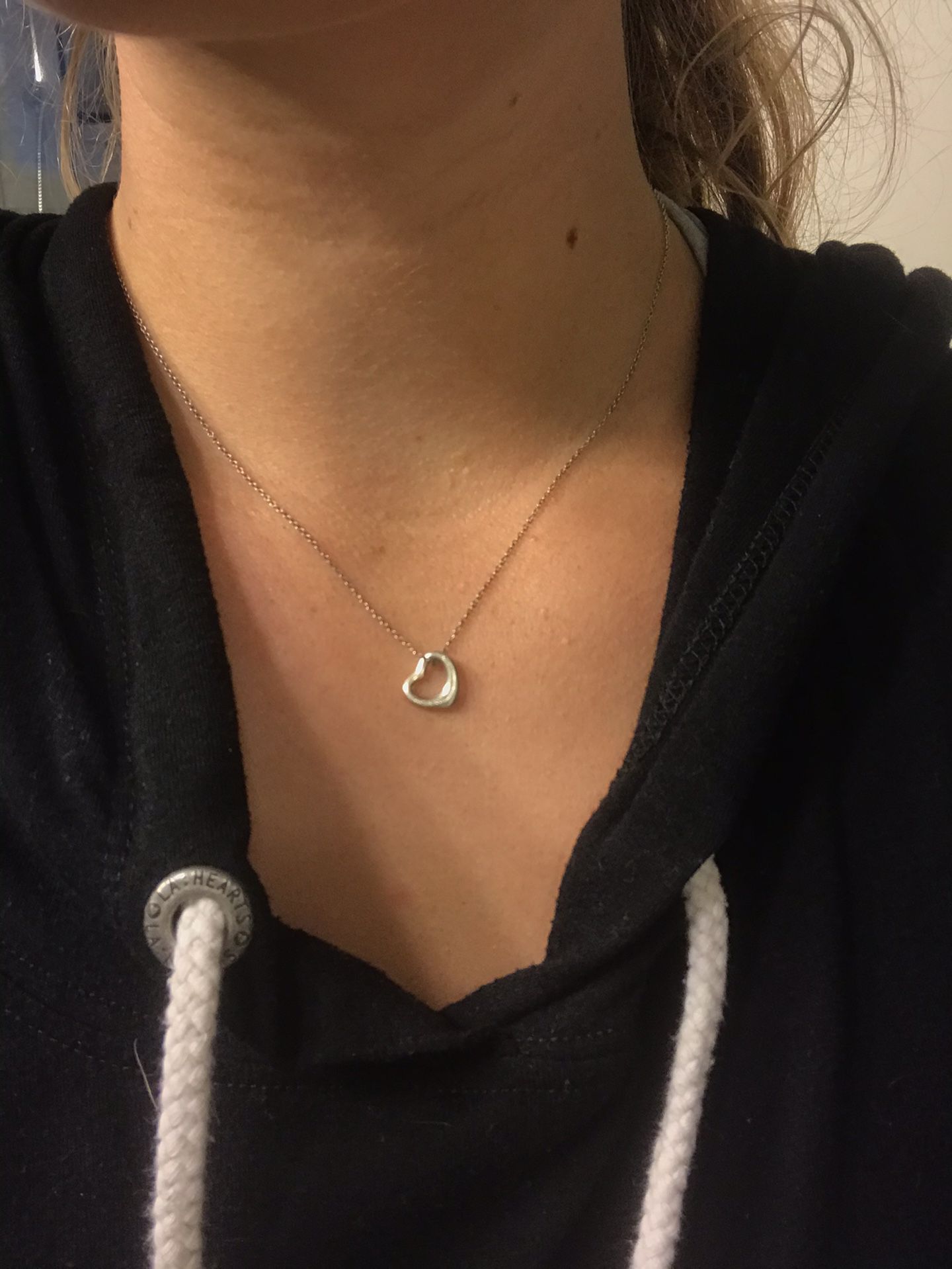 Tiffany & co open heart necklace