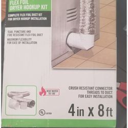 Everbilt Heating & Cooling Parts 4 in. x 8 ft. Dryer to Duct Connector Kit White