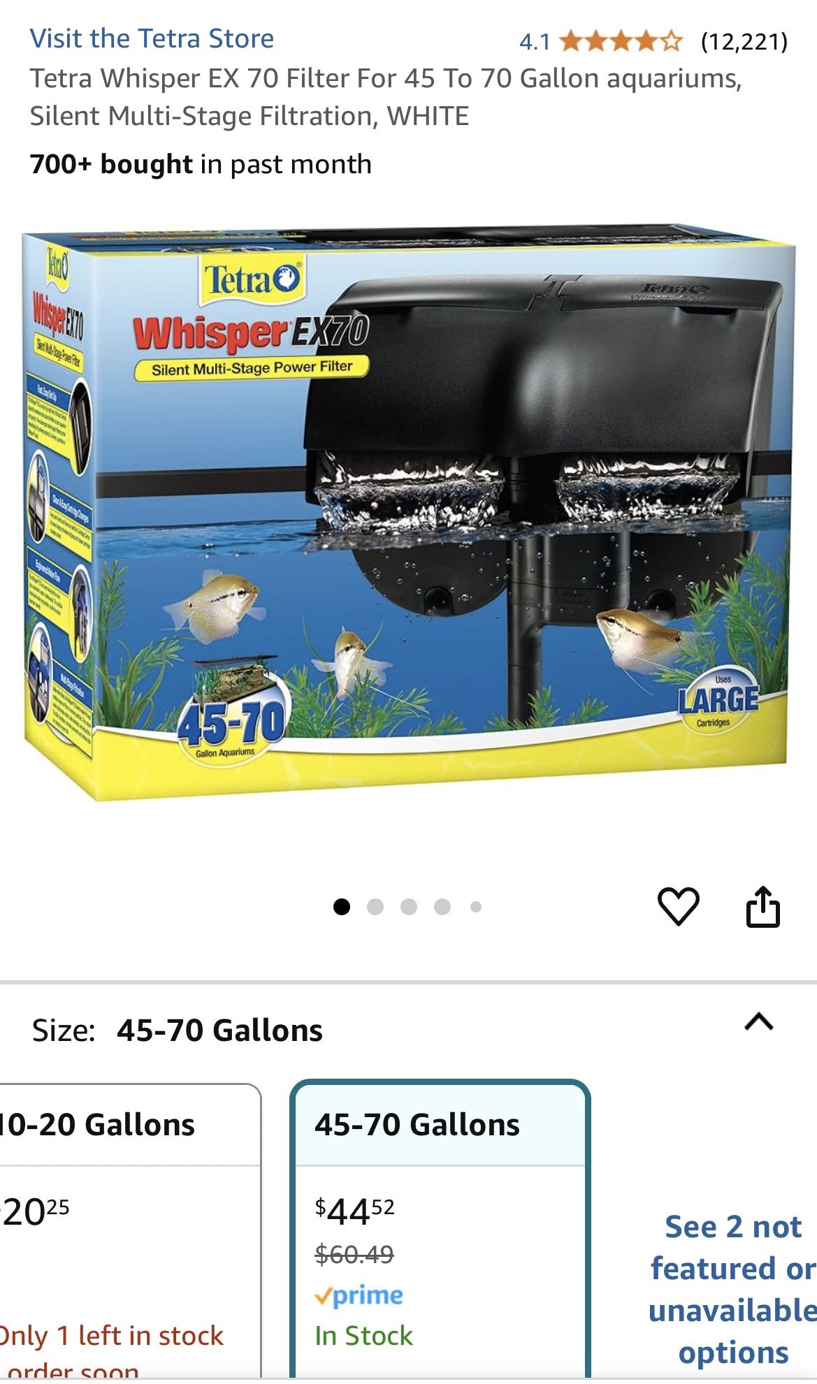 Tetra Whisper EX 70 Filter